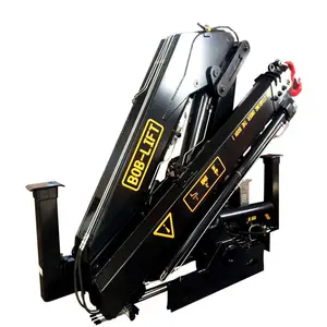 8ton hydraulic arm truck mounted auger crane Folding Log Grapple Trailer Mobile Lifting Crane