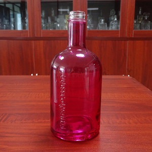 Botella de Vidrio <span class=keywords><strong>Rosa</strong></span> de 500 ml con Tapa de Rosca de Plástico Redonda y Logotipo Personalizado - Product Image 3