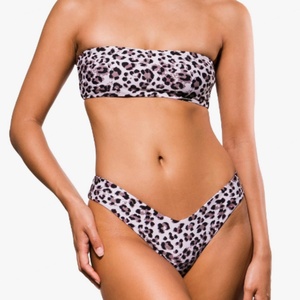 Maillots de bain et vêtements de plage pour femmes, sexy, couleur unie, séchage rapide, soutien-gorge push-up, string en V, ensemble bikini 2 pièces, spandex/polyester - Product Image 4