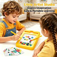 Tableau magnétique en plastique en forme d'ours mignon pour enfants, jouet éducatif avec perles, planche à dessin pour l'apprentissage précoce des tout-petits, entraînement à la concentration