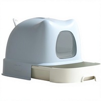 Bac à litière pour chat grand format avec isolation contre les odeurs, toilette pour chat robuste et hermétique avec plateau coulissant pour chats de taille moyenne et grande