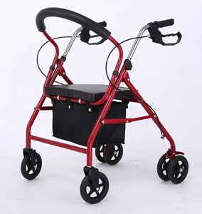 Chariot de marcheur pour personnes âgées peut être poussé ou assis sur un panier de loisirs pour personnes âgées chariot de magasinage à quatre roues avec siège marcheur - Product Image 5