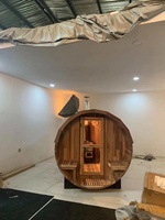 Sauna de Cedro rojo canadiense para exteriores, sauna de spa con estufa de leña, precio especial, Finlandia