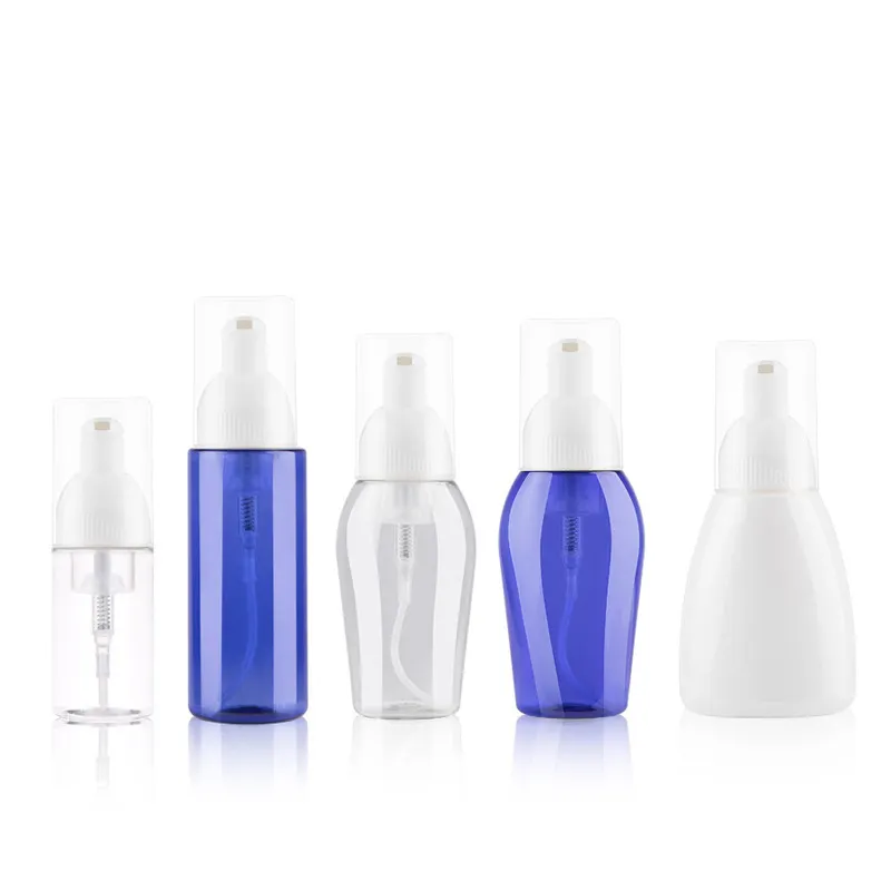 50ml 80ml Blue Clear White PET Plastic Foam Pump Bottle Recycling Manufacturers for Facial Cleanser bottle