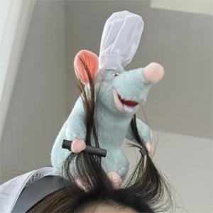 Ikat Rambut Ratatouille Jepit Rambut Mutiara Lucu dan Aksesoris Rambut Anak untuk Membersihkan Wajah dengan Gaya Manis Hadiah Liburan - Product Image 2