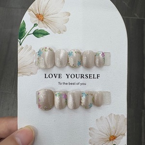 Uñas Postizas Rosadas Encantadoras al por Mayor con Pedrería 3D, Uñas Acrílicas Hechas a Mano, Uñas Postizas con Logotipo Personalizado - Product Image 4