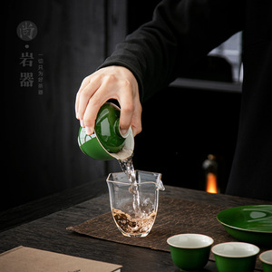 Emerald Green Gaiwan <b>Tea</b> Set 10 Piece Porcelain Kung Fu <b>Tea</b> Ceremony Gift <b>Box</b> With Lid Dehua County Origin - Product Image 2
