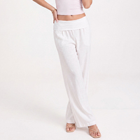 Pantalon décontracté ample pour femmes grandes tailles, taille haute, tissu doux qui rehausse les hanches, pantalon large polyvalent pour tous les jours