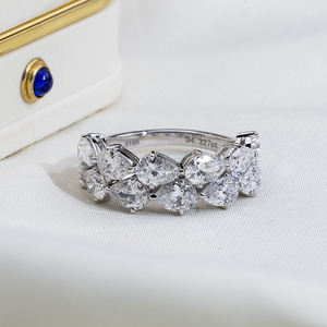 Anillo de diamantes cultivados en laboratorio de oro blanco de 18 quilates Messi Jewelry MSR-2028 para mujer - Product Image 1