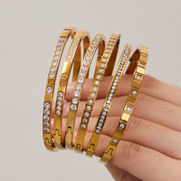 Nouveau Bracelet Étoile en Acier Inoxydable Électroplaqué avec Zircon 5A et Anneau Couronne pour Femme, Idéal pour les Fêtes, de Dongguan