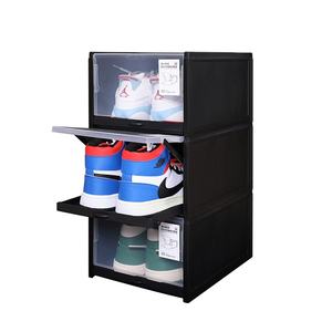 HAIXIN vendita calda 2 pezzi scatola di scarpe di stoccaggio di plastica impilabile scatola di scarpe contenitori scarpe Organizer - Product Image 1