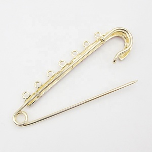 Broches de Perlas Doradas con Baño de Oro y Plata de 8cm, 9cm y 10cm con 6, 7 y 8 Lazos, Broches Grandes para Niños, Decoración Islámica - Product Image 3