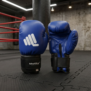 Gants de boxe bleus professionnels personnalisés pour adultes, en cuir durable, pour l'entraînement MMA, avec logo, nouvelle conception, gants de sport à doigts entiers - Product Image 2