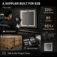 Armoire à miroir à double porte avec éclairage LED, étagères en verre trempé et fonction anti-buée pour projets de salles de bain d'hôtel