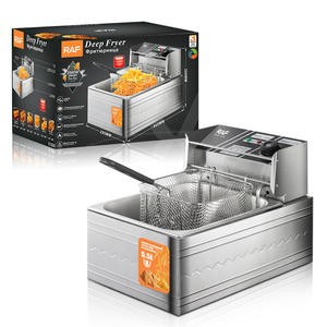 <span class=keywords><strong>Friteuse</strong></span> électrique en acier inoxydable de 5,5 L avec panier <span class=keywords><strong>amovible</strong></span>, minuterie 2500 W, pour poulet frit, frites, chips - Product Image 1