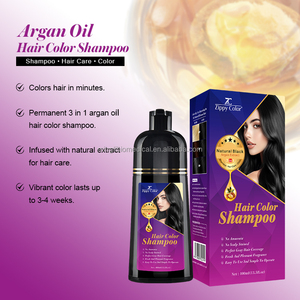 Shampoo colorant pour cheveux à l'huile d'argan avec formule crème 3-en-1 pour couvrir les cheveux noirs et gris, sans colorant, couleur longue durée - Product Image 1