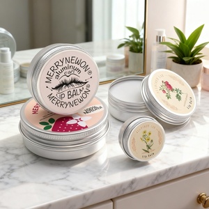 Boîtes cosmétiques en aluminium MERRYNEWON avec logo personnalisé, contenants ronds vides pour le stockage de baume à lèvres - Product Image 1