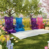 Nouvelle conception d'ours gonflable en PVC transparent pour la décoration d'événements, la remise des diplômes et la Saint-Valentin, utilisation en extérieur, portable et durable