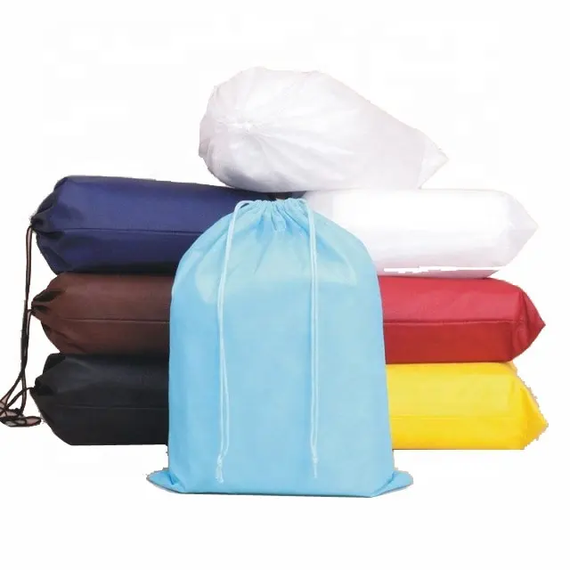 حقيبة ظهر من الحرير قابلة لإعادة الاستخدام بشعار مصمم حسب الطلب مطبوع عليها شعار ترويجي حقيبة برباط غير منسوجة