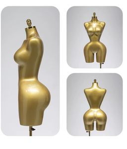 Maniquí de Costura Ajustable de Talla Grande para Parte Superior del Cuerpo, Estilo Brasileño BBL, de Plástico, con Acabado Dorado, Torso Curvilíneo, Pechos Grandes y Glúteos Grandes - Product Image 4