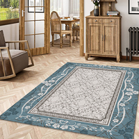 Tapis en polyester de style rétro européen, fabriqué à la machine, pour salon et chambre, résistant aux taches, design classique