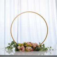 Ornements de table en cercle doré, support pour ballons de fleurs, pour la décoration de mariage, de fête et d'événements