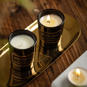 Wholesale Luxury Fragrance Mini 55g Neroli Water Lime Basil <strong>Citrus</strong> Soy Wax Black Glass Scented <strong>Candle</strong> With Box - Product Image 3