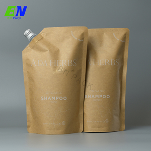 Sinh Thái Thân Thiện Kraft Túi Giấy Đứng Lên Kraft Phân Hủy Sinh Học Spout Pouch Cho Cà Phê Uống Nước Trái Cây Lỏng Jelly Sữa - Product Image 2