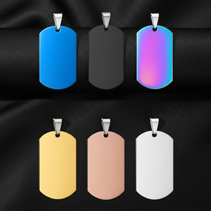 Liontin Kalung Pria Wanita DIY, Charm Baja Anti Karat Poles Cermin, Tag Nama ID Alamat Kosong, Grosir Dog Tag untuk Diukir - Product Image 6