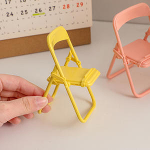Creative Macaron Color Mini Folding Chair Portable Lazy <b>Stand</b> ABS Plastic Desk <b>Phone</b> Adjustable Flexible Bracket <b>Phone</b> <b>Holder</b> - Product Image 1