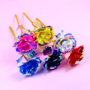 24K Bouquet di lamina d'oro colorato rosa abbagliante Design 40cm materiale muschio regalo di san valentino per il compleanno della <span class=keywords><strong>moglie</strong></span> fidanzata - Product Image 1