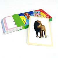 Cartes mémoire éducatives personnalisées sur les animaux en anglais pour enfants, jeu de cartes flash pour l'apprentissage des mots