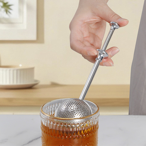 Cấp thực phẩm thép không gỉ trà <span class=keywords><strong>Infuser</strong></span> dài xử lý Lưới Thảo mộc & gia vị lọc lọc bóng hình ấm trà <span class=keywords><strong>Infuser</strong></span> để sử dụng nhà - Product Image 3