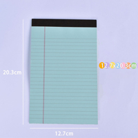Libreta de Papel A5 Ligera en Espiral, Planificador con Rayas, con Franja Superior Negra, 50 Hojas, Libreta de Papel Plegable