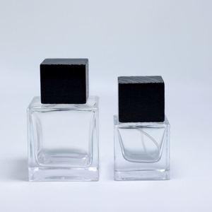 Factory Mens Custom Crimp <b>Perfume</b> Glass <b>Bottle</b> Luxury Pump Sprayer clear Empty square <b>30ml</b> 50ml 100ml <b>Perfume</b> <b>Bottle</b> With Box - Product Image 3