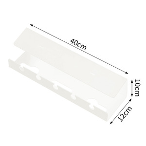 Support de gestion des câbles sous le bureau, blanc, rectangulaire, mural, pour multiprises, organisateur de bureau, écologique - Product Image 4