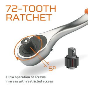 <span class=keywords><strong>WOKIN</strong></span> 154830 Ensemble de 12 douilles et poignée à cliquet réglable industrielle de 1/2 pouce - Product Image 4
