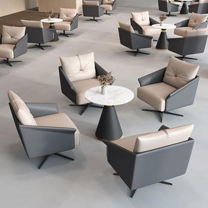 Juego de Mesa de Recepción para Oficina con Silla de Estilo Minimalista Italiano, Mesa de Reuniones de Diseño con Cuatro Sillas Giratorias de Alta Densidad - Product Image 4