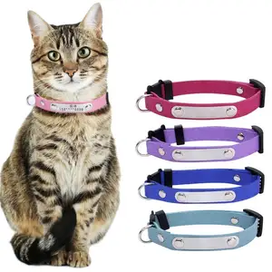 Correia reflexiva personalizada bonito do colar do gato do colar calmante com o sino para cães e gatos com efeito apaziguador