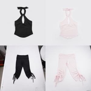 Edgy <b>Sexy</b> Solid Regular Length Knee-Length Shorts <b>Set</b> Breathable Spandex/Polyester Tank Top with Casual Bermuda Shorts - Product Image 6