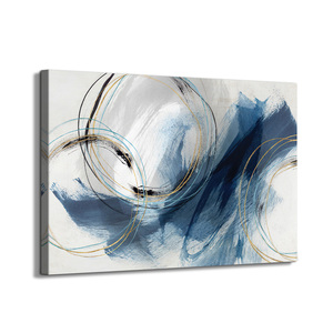 Toile d'art mural, peintures abstraites, <span class=keywords><strong>graffiti</strong></span> coloré bleu fantaisie <span class=keywords><strong>sur</strong></span> fond blanc, décoration d'art moderne pour salon - Product Image 1