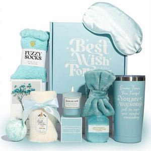 Novelty Blue Customized Logo Teacher Appreciation Mother's Day New Year Luxury Spa <b>Gift</b> <b>Basket</b> Corporate Birthday Women <b>Gift</b> Set - Product Image 4