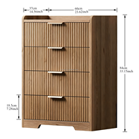 Commode européenne moderne à 4 tiroirs Rangement de meubles en bois de luxe haut de gamme simple et écologique pour le salon et la chambre à coucher