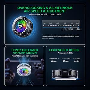 Refroidisseur <span class=keywords><strong>de</strong></span> téléphone portable, dissipateur thermique, ventilateur <span class=keywords><strong>de</strong></span> <span class=keywords><strong>refroidissement</strong></span> pour jeux, étui <span class=keywords><strong>de</strong></span> <span class=keywords><strong>refroidissement</strong></span> magnétique pour iPhone/iPad, LED RGB, léger, ajustement universel - Product Image 2