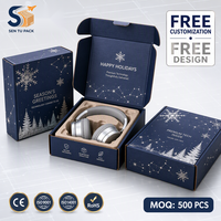 Boîte cadeau de Noël personnalisée en carton ondulé, emballage couleur avec logo pour l'expédition, échantillon gratuit