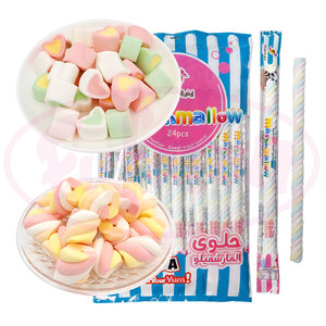 <span class=keywords><strong>Caramelle</strong></span> Marshmallow <span class=keywords><strong>Lunghe</strong></span> a Forma di Cuore con Colori Naturali e Decorazione Floreale - Product Image 1