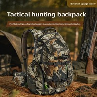 Sac à dos de chasse et de randonnée pour sports de plein air, en tissu silencieux, camouflage bionique, tactique, imperméable, avec fermeture éclair et coussin d'air