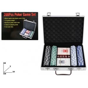 CONFEZIONE DA 200 FICHES DA POKER/CARTE RAMINO - Product Image 1