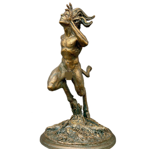 Statue de satyre en cours d'exécution galvanisée en bronze fait main personnalisé 7.5 ''mythologie orque Figurine résine - Product Image 4
