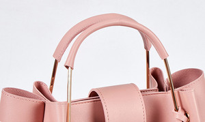 高品质女士3 pcs套装大容量手提包纯色钱包单肩斜挎包Pu皮革手提包 - Product Image 4